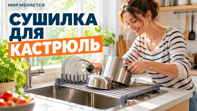 На маленькой кухне некуда поставить кастрюлю: складная сушилка SinkSide Small