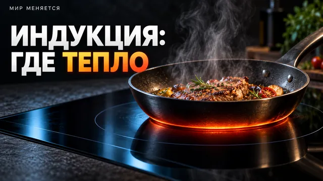 Как плита нагревает сковороду, если стеклянная поверхность остаётся прохладнее, и куда уходит остаток?