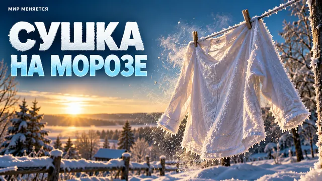 Почему бельё высыхает на морозе, даже когда вода в ткани замёрзла?